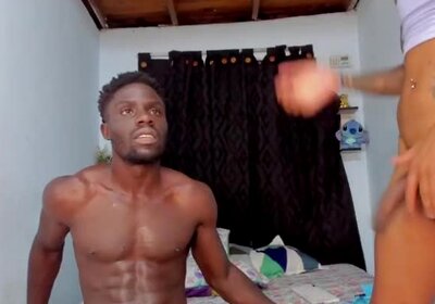 Fat black dick deep in her asshole