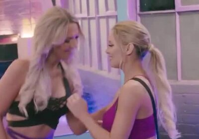 Kenzie Taylor gives ts Kayleigh Coxx a handjob and receives