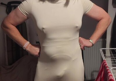 Dress and panty bulge