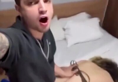 Sexy curly blond shemale love painal backshots