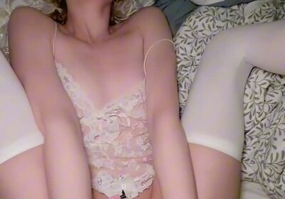 White guy fucks 18+ TS in chasity