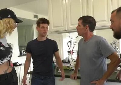 Busty trans hitchhiker Dahlia Crimson rimmed and bareba