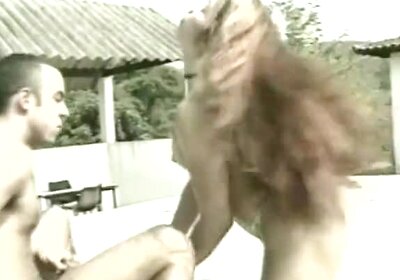 Tgirl blowing cock and getting fucked by her lover outdoors