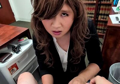 Asian Sissy CD Sucks Off Boss