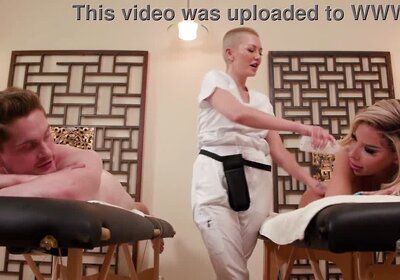 Masseuse Adira Allure is eager to make sure her two cli