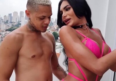 Latina big tits TS got anal fucked by big cock