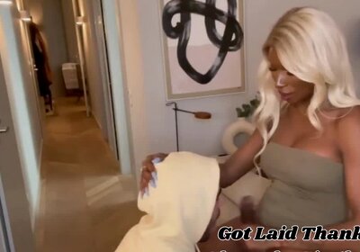 Hot chocolate ts breeding her bf's ass