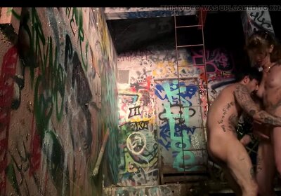 Trans Girl Public Fucking of a Trans Man in an Abandoned Powerplant