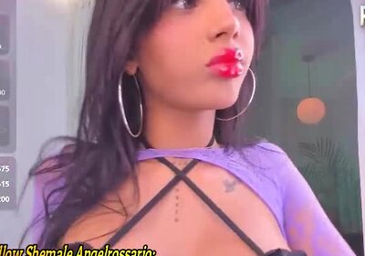 sexy latina trans babe with tattoos and big ass teases on webcam