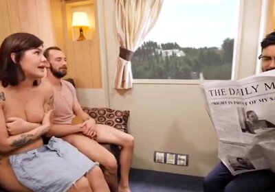 Busty tgirl Daisy Taylor asslicked and barebacked in a