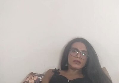 Indian sissy Cumming on live stream wearing black stockings
