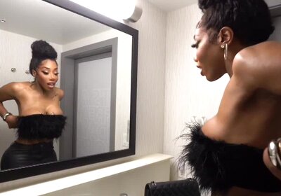 Ebony Trans GODDESS Fucked In Hotel Room