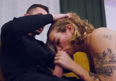 Giving this horny dude a blowjob and titjob