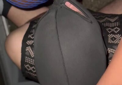 Me sucking a Top CD in her backyard