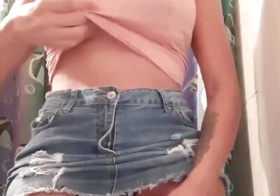 jean skirt pee