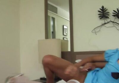 Tiny boobies asian ladyboy in black bra extreme fucked till facial