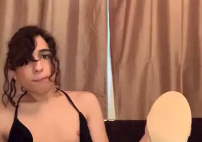 big balls blck bikini cum