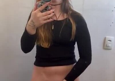 Cute teen bathroom mast