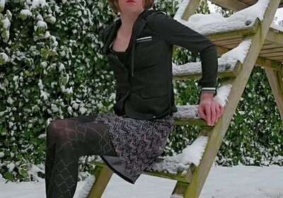 Fucking dildo in the snow