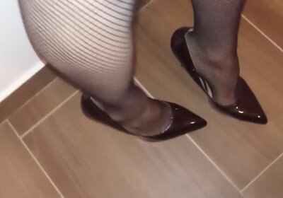 Heels and Fishnet Pantyhose