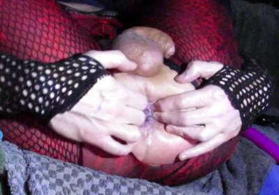 Sissy late night huge dildo ass destruction and gape