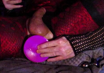 Sissy late night extreme dildo play and butt plug