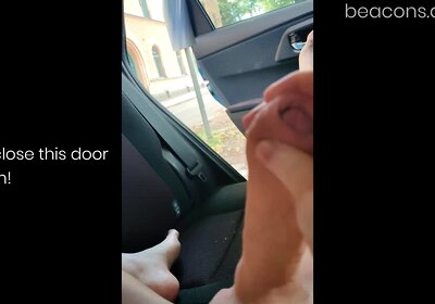 Risky flashing for Strangers almost caught And Cumshot