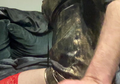 Gold dress - Red lingerie