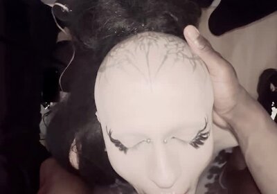 Watch goth femboy MadameD deepthroat BBC no stop