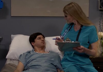 Giving my patient a blowjob medicine to feel better