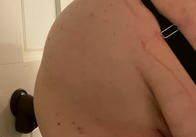 Sissy going down on bbc dildo l