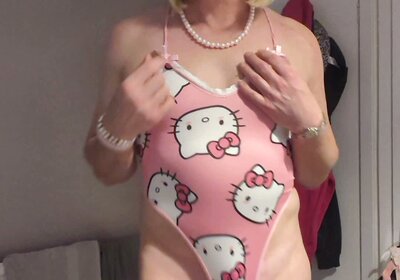 Bikini, knee socks and heels