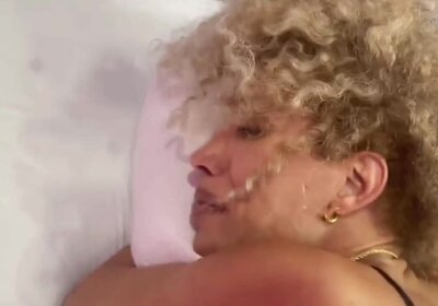 Hot fishnets ass tranny bounces on cock