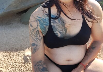 South African femboy flashing and playing at the beach