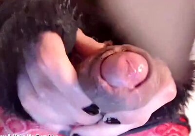 Gorgeous Crossdresser Masturbates with Dildo in Red Lace Stockings Part 6