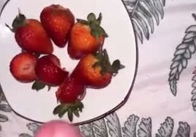 Strawberries and cum