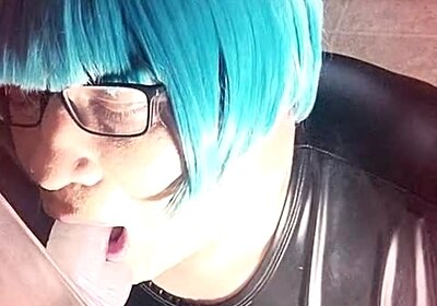 HARDCORE DEEPTHROAT sissy slut shemale SUCKS SUPER SLOPPY gagging SICK & NASTY dick licking lady