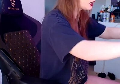 Hot sissy trap teases swollen cock with vibe toy