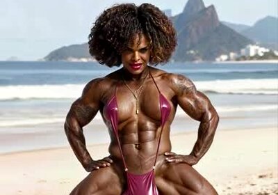 AI TGirl Marissa Massiva dances on Copacabana beach! -redefine realistic