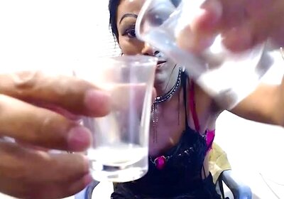 The very bitchy transvestite enjoys preparing a delicious shot