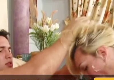 Busty shemale gets ass screwed by her lover in bareback style