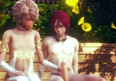 Femboy Yaoi - Erik handjob and fucked - Sissy boy