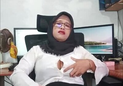 Asian Ladyboy with Hijab Masturbates