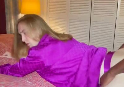 Hot Blonde TGirl Having Sex With a BBC